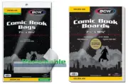 100 Pack BCW Golden Age Comic Book Bags (Resealable) And Boards Acid Free