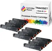 3 Sets BCMY Compatible Toner Cartridge for Brother TN-443 TN443BK TN443C TN443M TN443Y (4,500/4,000 (B/CMY) Pages) for HLL8260CDW HLL8360CDW MFCL8690CDW MFCL8900CDW