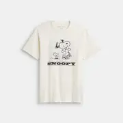 Coach X Peanuts Snoopy Signature Square T-Shirt In Organic Cotton