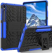 YINLAI for Samsung Galaxy Tab S9 Case with Kickstand & S Pen Holder, Heavy Duty Shockproof Protective Tablet Cover for Samsung Tab S9 / S8 / S7 11 inch 2023 (SM-X710/X716B), Black/Blue