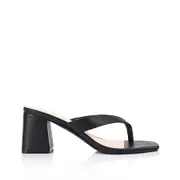 Stoked Block Heel Thongs - Black