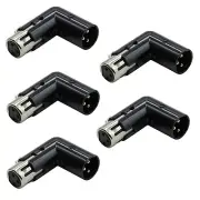 5x 3-Pin XLR Angle Adapter-Dual Male & Female Connector w 4 Adjustable Positions