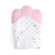 Happy Kids Silicone Teether Mitten Pink