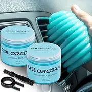 COLORCORAL 2Pack Universal Cleaning Gel Kit, Gel Construction, Turquoise, For Keyboard, Car Vent, Camera, Printer, Telephone, Calculator, Speaker, Air Conditioner, TV, Other Appliances