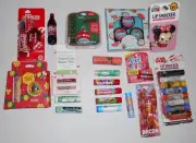 Big Mixed Variety Lot 32 Lip Balm Lip Gloss Burt's Bees Star Wars Lip Smackers