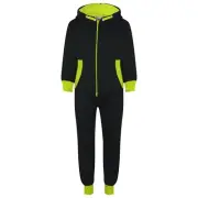 Kids Boys Fleece Contrast A2Z Onesie One Piece Green All In one Jumpsuits 2-13