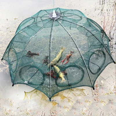 Portable Automatic 4-20 Hole Hand Fishing Net Hexagon Fish Network Casting Nets