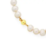 9ct Gold 45cm Cultured Fresh Water Pearl Necklace in White