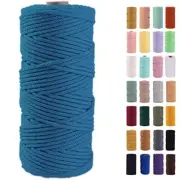 Macrame Cord 3mm x 109Yards,Colorful Cotton Cord 3MM x 109Yards Lake Blue