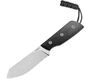 Straight Line Digger Fixed Blade Knife Black G10 Handle 14C28N Plain Stonewash