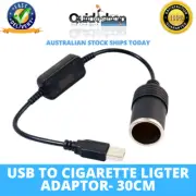USB 5V To 12V Car Cigarette Lighter Socket Power Converter Adapter Cable 35cm