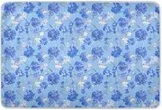 Blue Flowers Extra Large Resuable Changing Pad Covers Water Resistant Bed Wetting Sheet Anti-Lip Pee Mats for Baby Boys Girls 52" L x 34" W