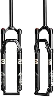 MEGHNA Bike Suspension Front Fork Aluminium Alloy Lightweight Air Suspension Fork Straight Tube 27.5/29 inch Mountain Bike Disc Brake 28.6mm Threadless Straight Bicycle Front Fork