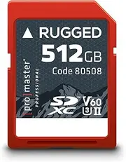 ProMaster SDXC 512GB Rugged UHS-II V60 Memory Card, (Model 80508)