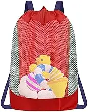 Beach Toy Bag - Drawstring Design Beach Storage Bags,Multi-Functional Organizer Mesh Backpack For Sand Box Towels Swimsuits Snacks