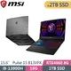 msi微星 Pulse 15 B13VFK-1650TW-SP2 灰(i9-13900H/16G/2TB/RTX4060/W11/15.6)特仕筆電