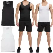 Mens Body Shaper Slimming Shirt Compression Vest Slim Fit Shapewear Tank Tops US