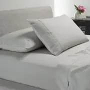 Bianca Heston 300tc Cotton Sheet Set Silver - Split King Bed