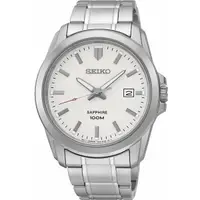 在飛比找蝦皮購物優惠-SEIKO WATCH 精工簡約紳士大三針藍寶石水晶鏡面白面