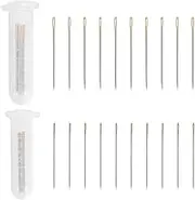 FREEBLOSS 20 Pcs Sashiko Needles Large Eye Sewing Needles Embroidery Needles Embroidery Hand Sewing Sharp Needles Quilting Needles for Hand Quilting Sewing Supplies with Plastic Needle Case