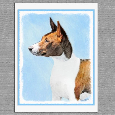6 Basenji Dog Blank Art Note Greeting Cards