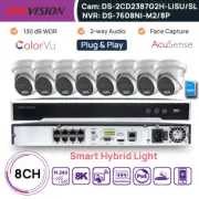 Hikvision 8K 8CH 8POE NVR 4K 8MP IP Camera System Kit ColorVu 2-way Audio Alarm