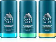 Oars + Alps Aluminum Free Deodorant for Men and Women, Dermatologist Tested and Made with Clean Ingredients, Travel Size, Variety, 3 Pack, 2.6 Oz Each