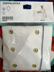 IKEA TOPPKLOCKA Children's Apron with Chef's Hat White & Yellow Chef Costume NEW