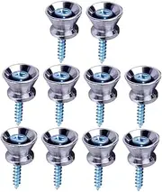 Kisangel 10pcs Guitar Strap Strap Buttons Electric Guitar Ukulele Strap Button Guitar Strap Peg Guitar Strap Buttons Guitar Strap Locks Guitar Strap Nails Silver Metal