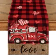 Artoid Mode Black Red Buffalo Table Runner, 13" x 72", /