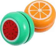SOPOTUTU 2Pcs Wooden for Educational Fun Portable Safe Playthings Present for Encourages Coordination Skills Yoyo Watermelon