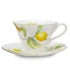 Lemon Tea Cup Saucer Set Of 4