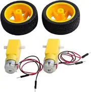 1 Set Motor Motor Car Gear Motor Car Electric Gear Shaft Motor Rc Car Tire Wheel Mini Electric Hobby Motor Reduction Motor Car Motors Toys Car Anti- Interference Motor Iron Yellow