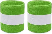 COUVER Terry Cloth 2 Colored Stripes Sport Sweat Wristbands (1 Pair)