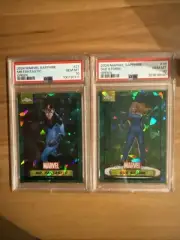 2024 Marvel Chrome Sapphire Mr. Fantastic & Sue Storm Lot Green /99 PSA 10