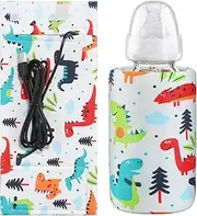2 Pcs USB Portable Bottle Warmer Travel Milk Hot Keeper USB Travel Infant Bottle Keep Warmer Thermostat for Indoor Outdoor (Dinosaur Style)