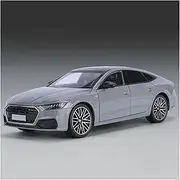 Scale Finished Model Car 1:24 Scale for Audi A7 Street Car Luxury Car Model Metal Diecast Vehicle Ornament Display Die-cast Vehicle(Chrome)