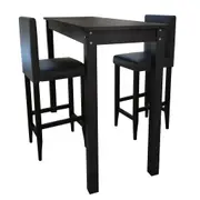 vidaXL Bar Table with 2 Bar Chairs Black