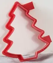 NEW Red CHRISTMAS Evergreen TREE Plastic COOKIE CUTTER 3 1/8" x 2 3/8"