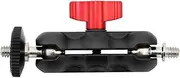 Magic Arm Mount Bracket Adapter Tripod Holder 1/4 Inch Screw with Dual Ball Head for Hero 13 and Hero All Series Sport Action Camera (Red,knob L75mm)