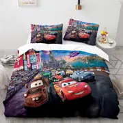 c315 Cars Lightning McQueen 3D Children's Bedding Set 3-piece Set 1 Quilt Cover 100% Polyester Home Decor Cartoon ee315