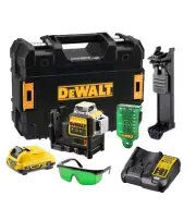 DeWALT 12V 3 x 360° Cordless Green Beam Line Laser Level Kit 2AH DCE089D1G-XE
