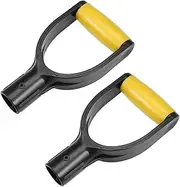 uxcell Shovel D Grip Handle, 32mm Inner Dia PVC for Digging Raking Tools Yellow 2Pcs