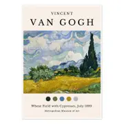 Galrie Van Gogh Wheat Field with Cypresses Art Print - Post-Impressionist Masterpiece, Poster Only, A1 60 x 84cm (23 x 33inch)