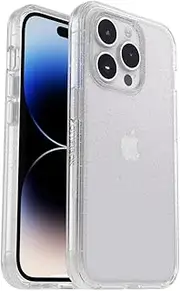 iPhone 14 Pro Symmetry Series Antimicrobial Case, Stardust (Clear Glitter)