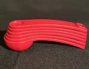 New Tupperware Measuring Spoons Nesting Scoops Set Of 6 ~ Red