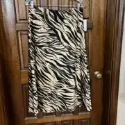 Nine West Black and Peach Zebra Print Skirt Medium NWT