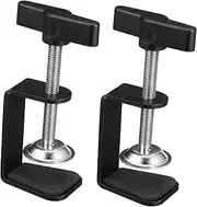 SEWACC 2Pcs Desk Clamps with Pads Durable Base Retaining Clips for Easy Mounting Work Surfaces for Home and Office Use