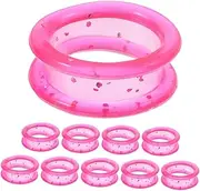 10pcs Silicone Cuticle Nipper Cover for Hair Scissors Pet Grooming Shears Thumb Inserts Grip Scissors Silicone Circle Barber Scissors Rings Pink