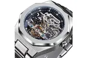 Luxury Mens Skeleton Automatic Watch 3D Diamond Dial, Tourbillon Design, Luminous Military Wrist watch